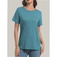 thumbnail image 5 of Womens Short Sleeve Basic Shirts Crewneck Tees Loose Fit Fashion Tops Casual Summer Clothes, 5 of 7