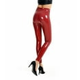 thumbnail image 4 of YM YOUMU Women Faux Leather Pants Skinny Fit High Waist Shiny Wet Look Stretch Leggings Trousers, 4 of 4