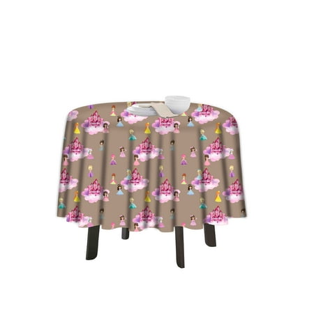 

eloria Barbie Printed Round Table Cloth Resistant Washable Decorative Table Cover for Dining Table