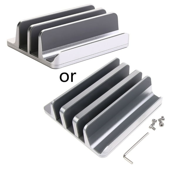 2 in 1 Vertical Laptop Holder Stand Adjustable Desktop Notebook Dock Station