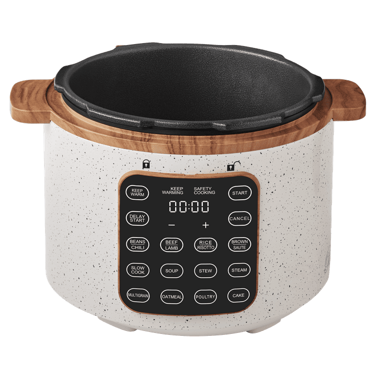 The Pioneer Woman 6 Qt Pressure Cooker with Touch Control Display Linen Speckle New Walmart