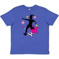 thumbnail image 3 of Inktastic Girl Playing Soccer- Pink and Yellow Stars Youth T-Shirt, 3 of 5