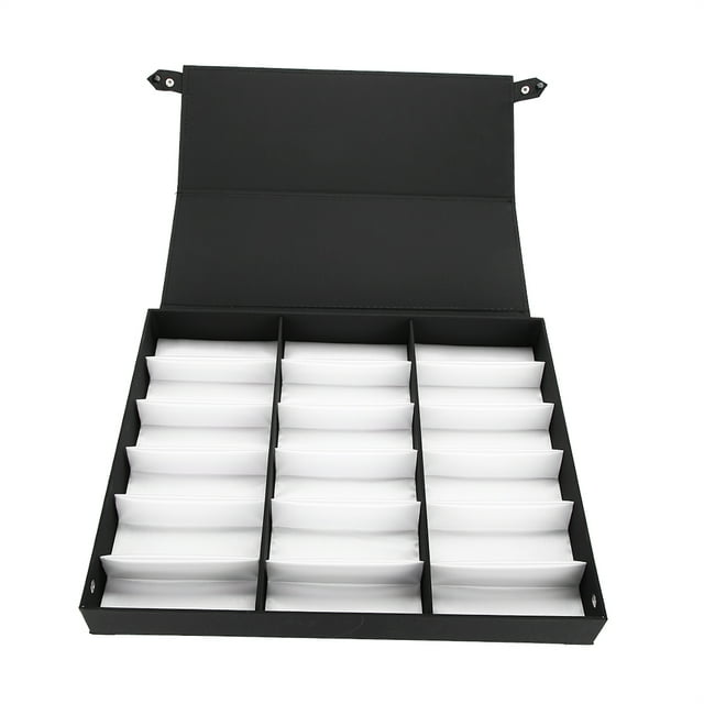 Vitrina para Gafas de 18 Rejillas, Caja Organizadora para Almacenar Gafas de Sol Con Estuche Con Cerrado, Cubierta A Prueba de Polvo, Forro de Alta