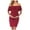Wine, variant on Annhoo Women's Maternity Midi Dress Off Shoulder Solid Color Ruffle Sleeveless Trendy Daily Bodycon Dress for Baby Shower