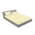 thumbnail image 2 of Ambesonne Flower Fitted Sheet & Pillow Sham Set, Abstract Little Daffodils, Queen, Champagne Yellow, 2 of 2