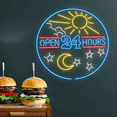 thumbnail image 2 of Open 24h Neon Sign, Bar Pub Convenient Store Wall Decor, 2 of 4