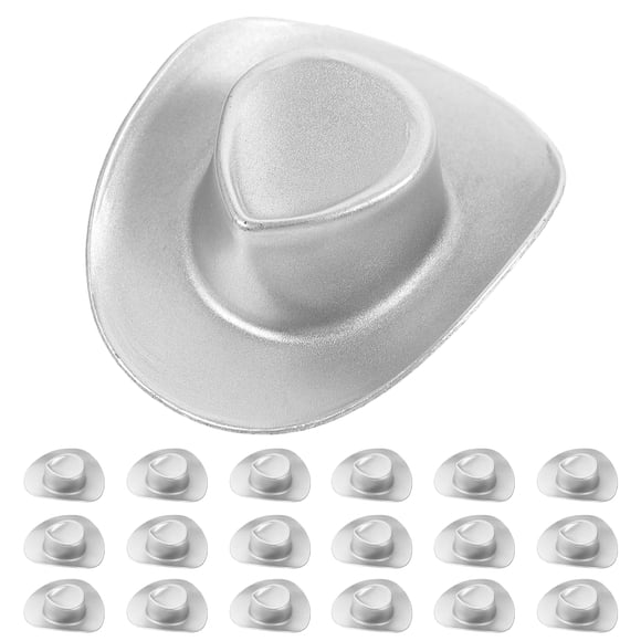 BRIGHTFUFU 20 piezas sombrero de vaquero en miniatura, decoración de sombrero de vaquero, sombrero de vaquera pequeño de plástico