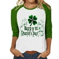 thumbnail image 2 of HOMBOM Shamrock Shirts for Women Irish Graphic Tees Holiday Green Crewneck St.Patrick's Day 3/4 Sleeve Ladies Tops, 2 of 5