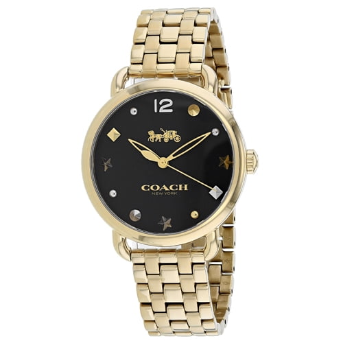 Coach Coach Women S Delancey Black Dial Yellow Gold Tone Watch Walmart Com Walmart Com