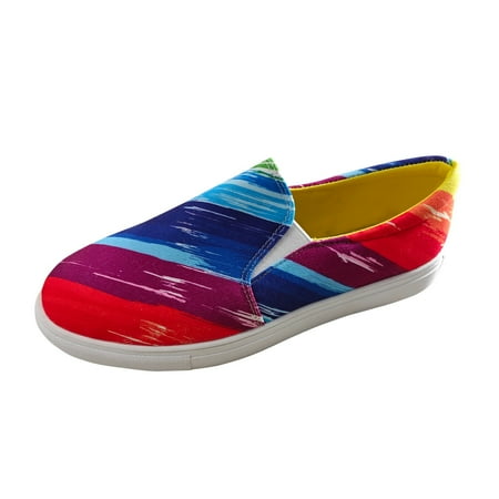 

Jungdeepe Women s Fashion Rainbow Print Round Head Casual Sports Shoes Flat Non Breathable Shoes Size 8 Sandals Olive Shoes Comfort Work Shoes for Women Casual on Shoes Popular Mens Casual Shoes Lace