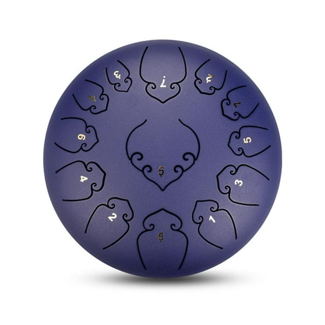 QualitChoice Tambour à Languette en Acier 13 Notes 12 Pouces Poignée Tambour en Acier Instrument de Percussion Bleu