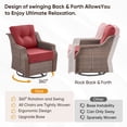 thumbnail image 4 of Planntonneo Outdoor Swivel Rocker Patio Chairs Set of 2 with Side Table, 3 Piece Wicker Patio Bistro Set with 6" Thick Red Cushion, 4 of 10
