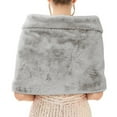 thumbnail image 4 of UJNDER Women's Winter Shawl Elegant for Wedding Bride and Formal Occasions Grey M, 4 of 7