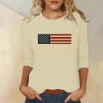 thumbnail image 2 of MEICHEN 250 Anniversary USA Shirt Womens 250th 3/4 Sleeve Flag Graphic American Patriotic Wear Birthday T Shirt, 2 of 4