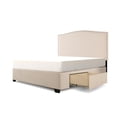 thumbnail image 1 of Newport Fabric Upholstered "Steel-Core" Platform Cal. King Bed/2-Drawers Ivory, 1 of 9