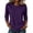 Purple #001, variant on 3/4 length Sleeve Shirts for Women,Soft Stretchy Wrinkle-Free Tops,Casual Crew Neck T Shirt for Work Daily Fall, S