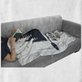 thumbnail image 6 of Saying Soft Flannel Fleece Blanket, Travel and Adventure Theme with Fir Trees Moon Gulls Calligraphy, Cozy Plush for Indoor and Outdoor Use, 60" x 80", Dark Blue Grey and Vermilion, by Ambesonne, 6 of 6