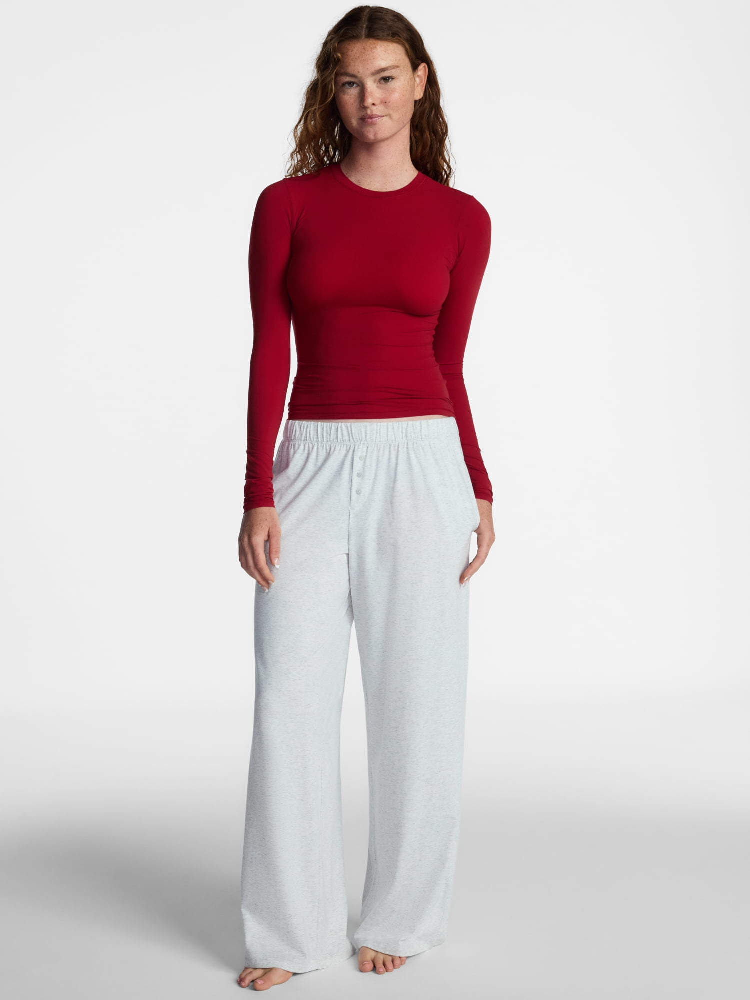 No Boundaries Fit Stretch Tee with Long Sleeves, Women's XS-XXXL