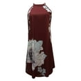 thumbnail image 4 of SMihono Robe d'Été pour Femmes Grande Taille Robe d'Été Sans Manches à Fleurs Décontractée à Bretelles Imprimé Mini Robe, 4 of 6