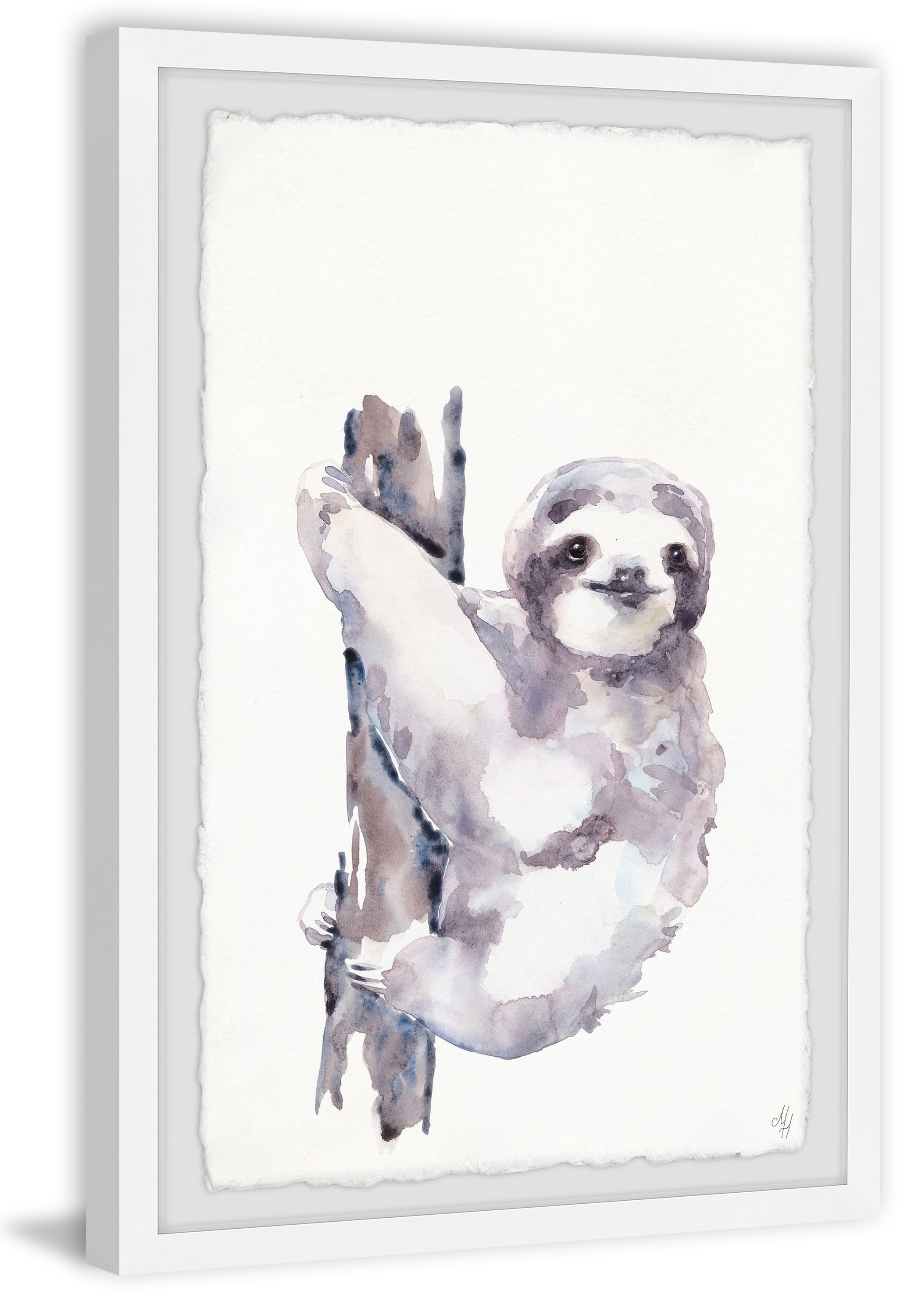 Marmont Hill Happy Sloth Framed Wall Art