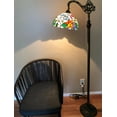 thumbnail image 4 of Tiffany Floor Lamp Stained Glass Hummingbird Flowers LED bulb included Gooseneck Adjustable Corner Standing Reading Light for Living Room Bedroom 20"W*12"D*63"H, 4 of 5