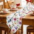 thumbnail image 2 of Birds Floral Table Runner Linen Burlap Table Runner 60 Inches Long Spring Flowers Pastoral Tree Branch Dresser Scarves for Kitchen Island Coffee Dining Party Wedding Banquet Holiday Decor 13"x60", 2 of 8