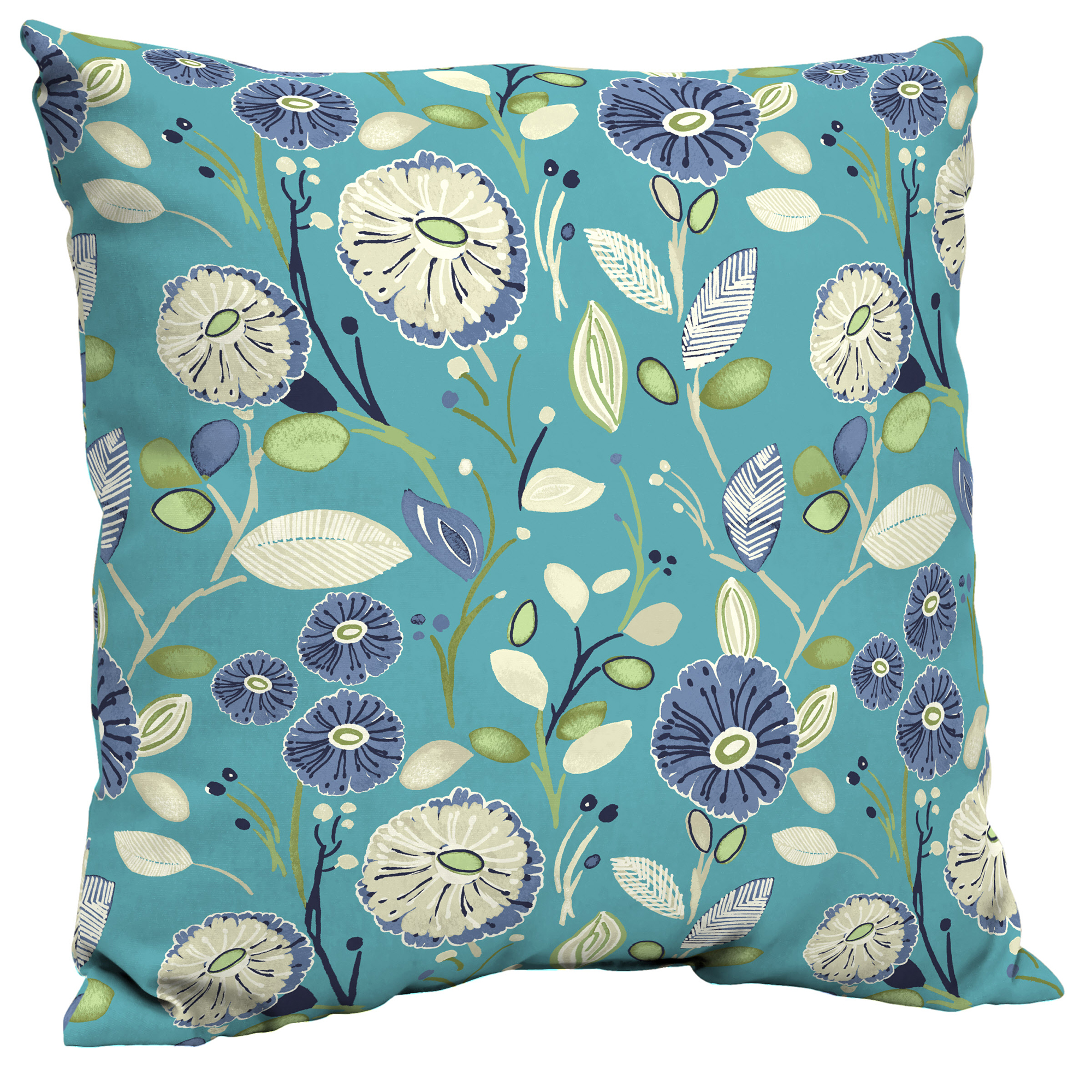 Mainstays Blue Floral Outdoor Patio Dining Seat Pillow Back Cushion