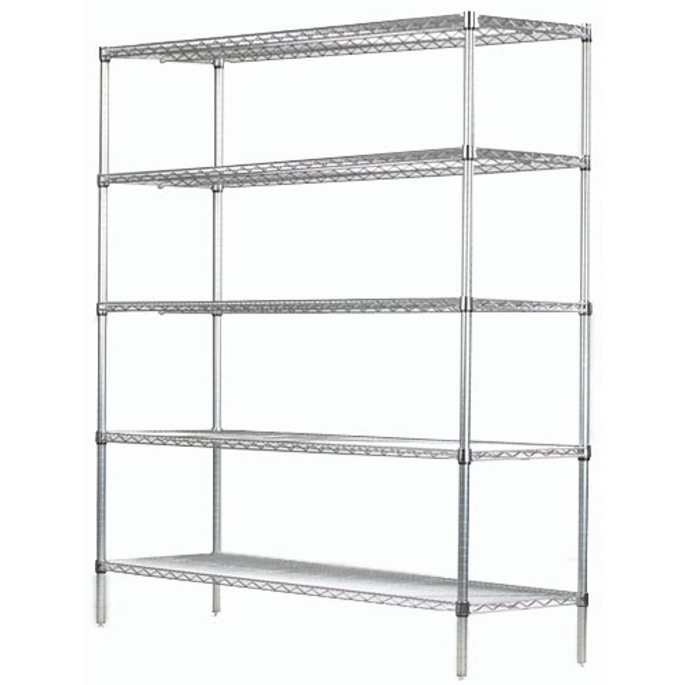 18" Deep x 24" Wide x 74" High 5 Tier Chrome Starter Shelving Unit