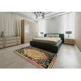 thumbnail image 4 of Ahgly Company Indoor Round Abstract Red Brown Medallion Area Rugs, 4' Round, 4 of 6