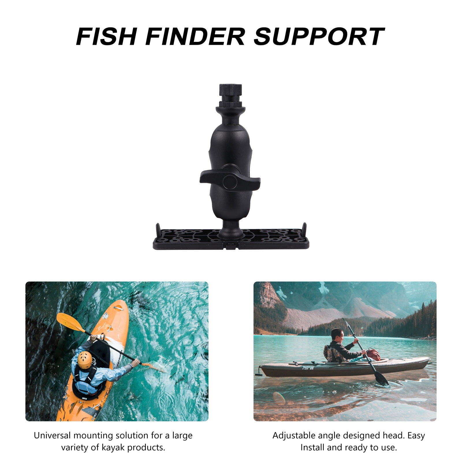 WEUVEB Kayak GPS Holder Adjustable Angle Black Nylon Support Mount for Kayaking Accessories