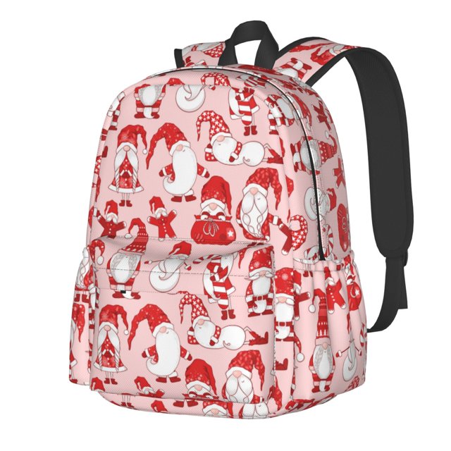 Disketp Gnome Merry Christmas Mochila Escolar de Gran Capacidad y Peso Ligero, Mochila de Viaje Ideal para Escuela, Trabajo y Uso Diario, Cómoda y con Estilo