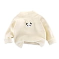 thumbnail image 2 of Spazoro Girls Fleece Mock Neck Long Sleeve T-Shirts, Stretchy Panda Print Warm Long Sleeve Loose Fit Casual Pullover Tops Tee for Fall Layering White Size 0-1T, 2 of 6