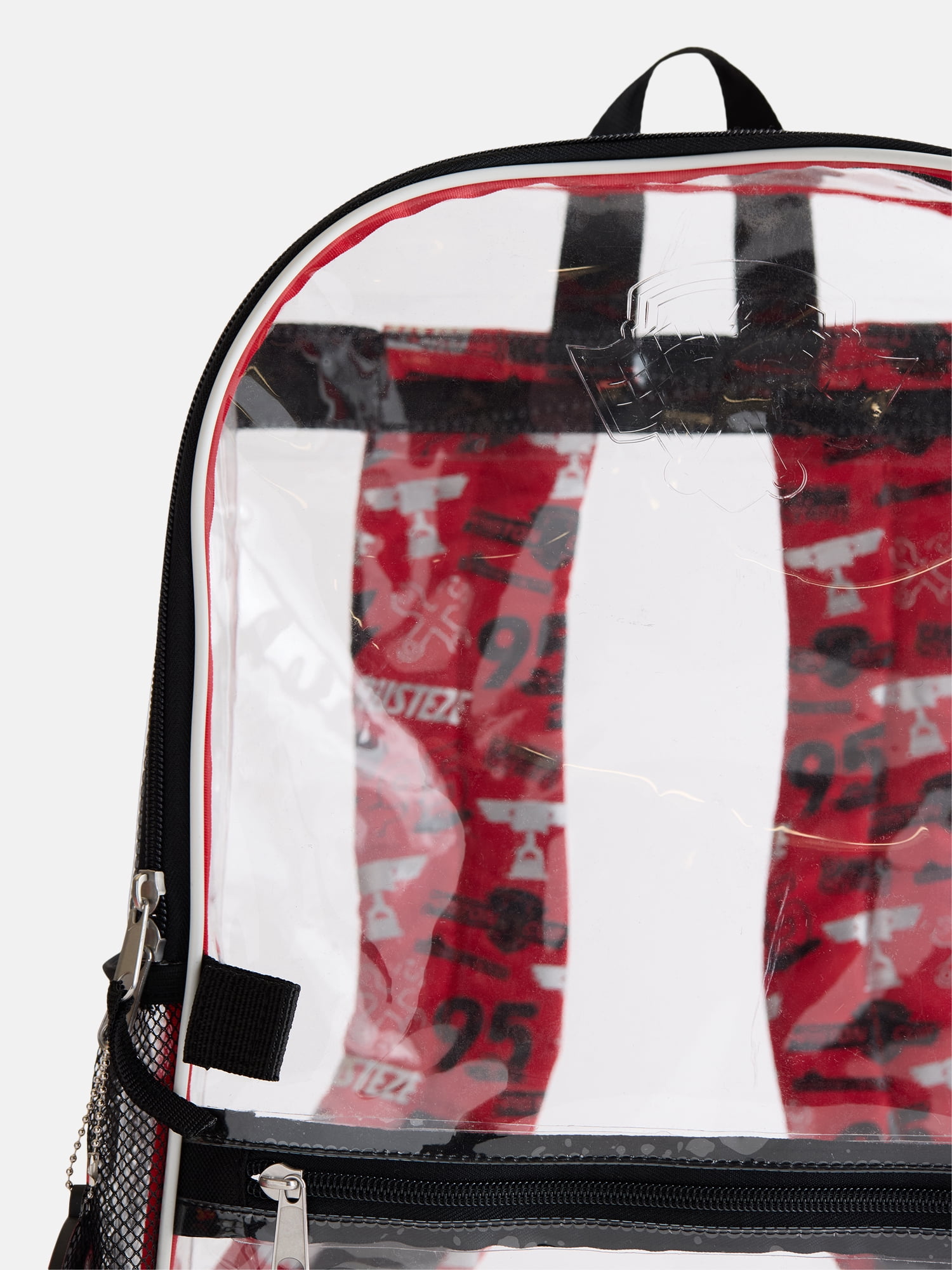Disney Cars Boys Lightning McQueen Clear Backpack Set with Lunch Bag and Keychain, 3 Piece