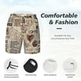 thumbnail image 5 of Haiem Abstract Coffee Pattern With Letters Men'S Quick-Dry Swim Trunks: Comfortable Beach Shorts With Mesh Lining And Pockets - Ideal For Swimming And Sunbathing Xx-Large, 5 of 9