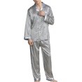 thumbnail image 3 of Ensemble de Pyjama Soyeux à Manches Longues pour Hommes, 3 of 4