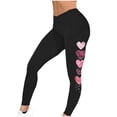 thumbnail image 4 of lcziwo Prime By Hour, Women's Valentines Day Printed Leggings High Waisted Butt Lifting Tight Pants Gym Casual Skinny Workout Yoga Pants Holiday Leggings Black XXL, 4 of 7