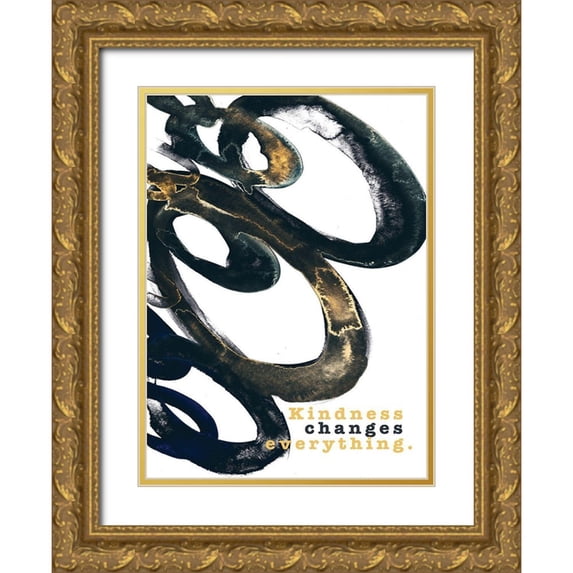 JMB Designs 25x32 Gold Ornate Wood Framed with Double Matting Museum Art Print Titled - Kindness Changes Everything