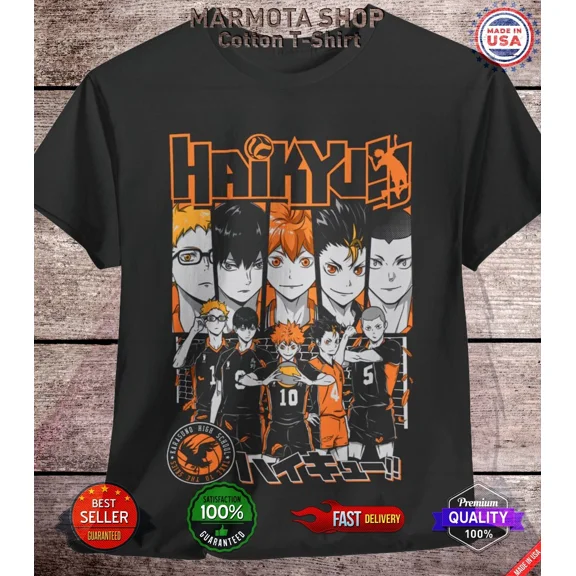 RARE Hinata Haikyuu Shoyo Tobio Kageyama Shirt Anime Japanese Tee T-Shirt Volleyball