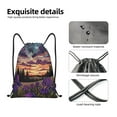 thumbnail image 4 of Fuzoiu Starry Night Purple Irises Print Drawstring Backpack for Gym, Travel, Yoga,Sports Sackpack String Bag for Women Men-Small, 4 of 6