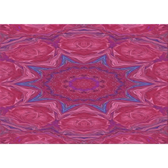Ahgly Company Indoor Rectangle Patterned Neon Pink Area Rugs, 6' x 9'