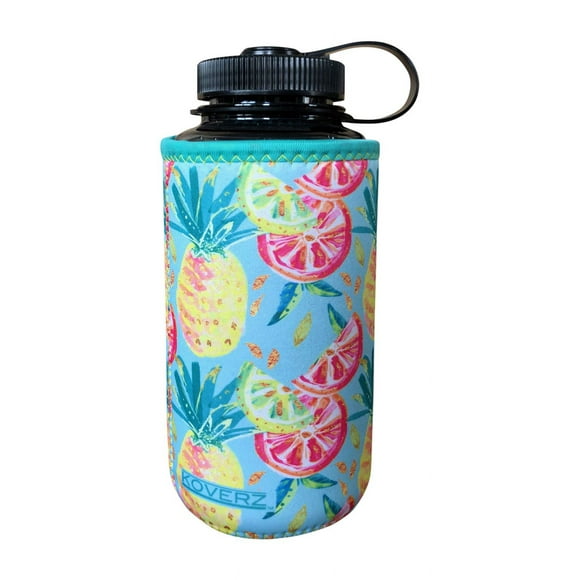 Koverz Xl Neoprene 32-40 Oz Water Bottle Insulator Cooler Coolie - Pineapples