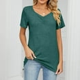 thumbnail image 2 of Annhoo Short Sleeve Tops for Women Summer Casual Ruched V Neck Dressy Shirts Baggy Cozy Going out Tunics, 2 of 6