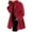 25#Red, variant on Women's Single Breasted Hooded Jacket Casual Trench Coat Fall Pea Coats Winter Overcoat Jacket Red 2XL