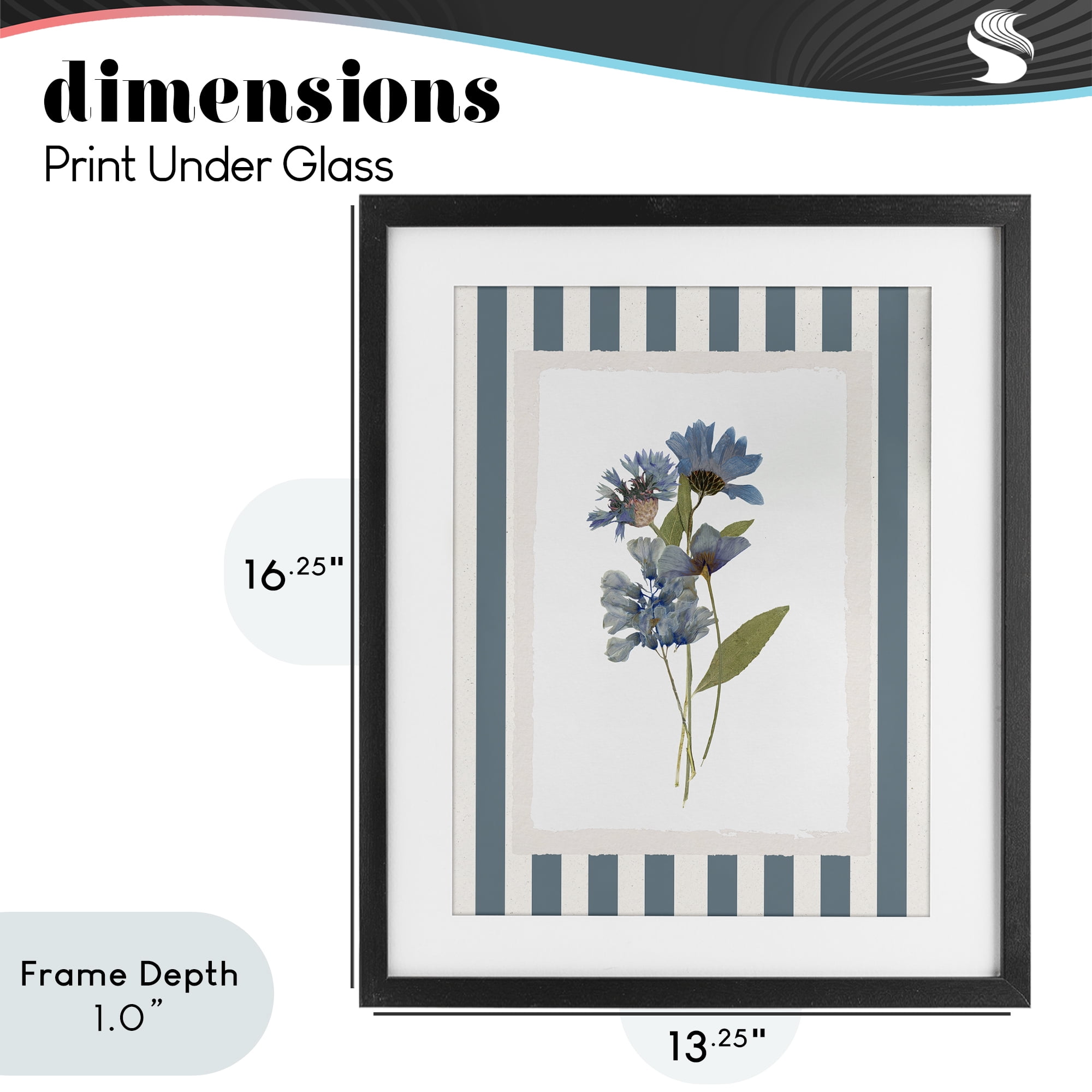 Stupell Industries Summer Memories Florals Black Framed Print Under Glass, design by Val Rhodes