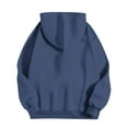 thumbnail image 4 of Oversized Hoodies with Pocket Women Cotton Plain Pullover Hooded Sweatshirts Sweater Long Sleeve Fleece Lined Tops (2XL, Dark Blue), 4 of 5