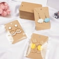 thumbnail image 3 of Earring Cards Necklace Display Cards with Bags 50pcs Earring Display Cards 50Pcs Self-Seal Bags Kraft Paper Tags for DIY Jewelry 3.8x4.8 Crown Card NO OPP Bag, 3 of 6