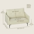 thumbnail image 2 of CoSoTower 2 Seater Sofa, Small Modern Couch with High-Resilience Foam, Thicken Padding, Button Tufted, Cream White, 2 of 7