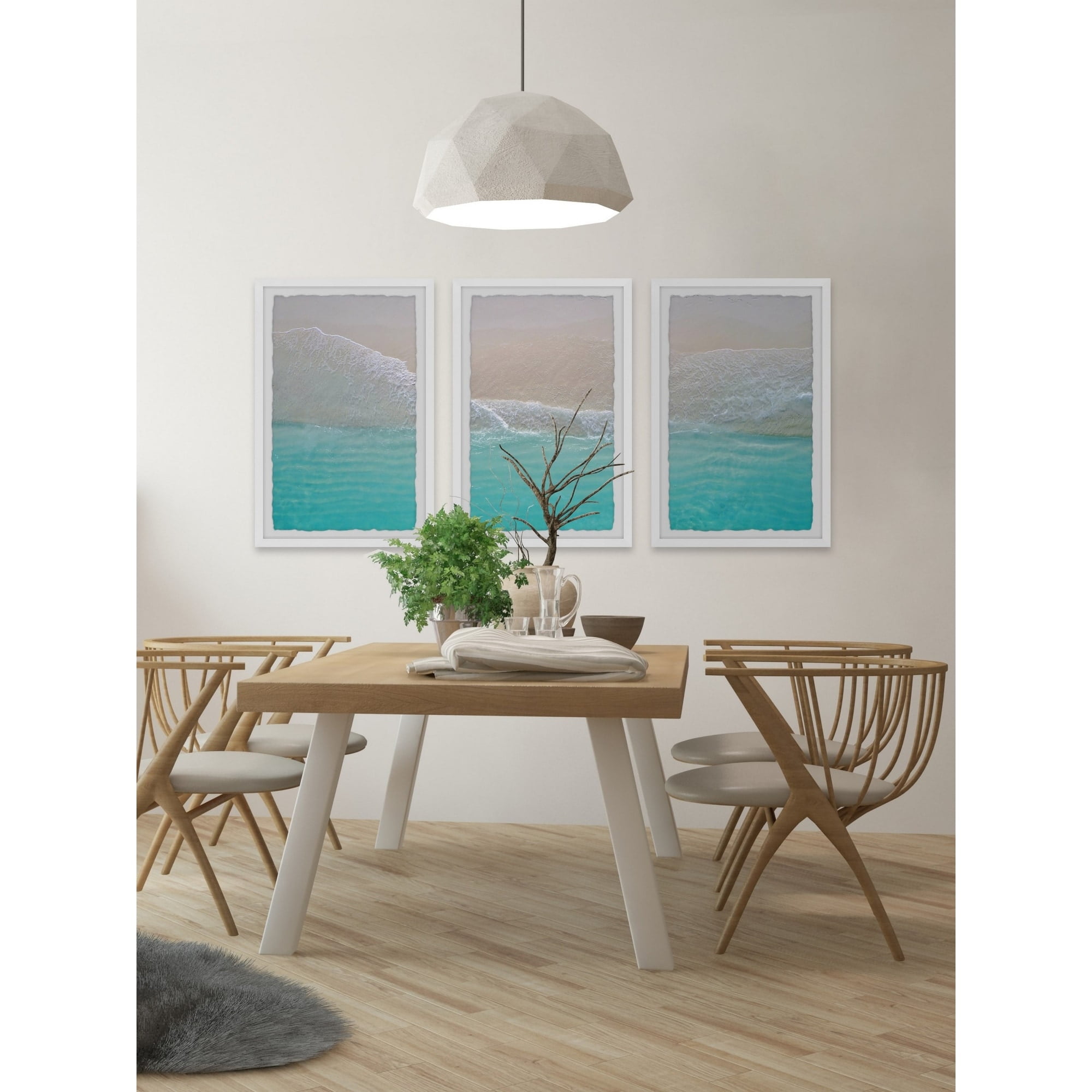Seaside Paradise Triptych 30" x 45.00 in Framed Painting Art Prints, by Marmont Hill