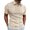 Beige, variant on CHENge Men's Short Sleeve Polo Shirt, Textured Knit Quarter-Zip Casual Golf T-Shirt, Breathable Slim Fit Top for Men