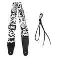 thumbnail image 1 of 1Pc Electric Guitar Belt Printed Guitar Strap Chic Guitar Accessory Black White, 1 of 7